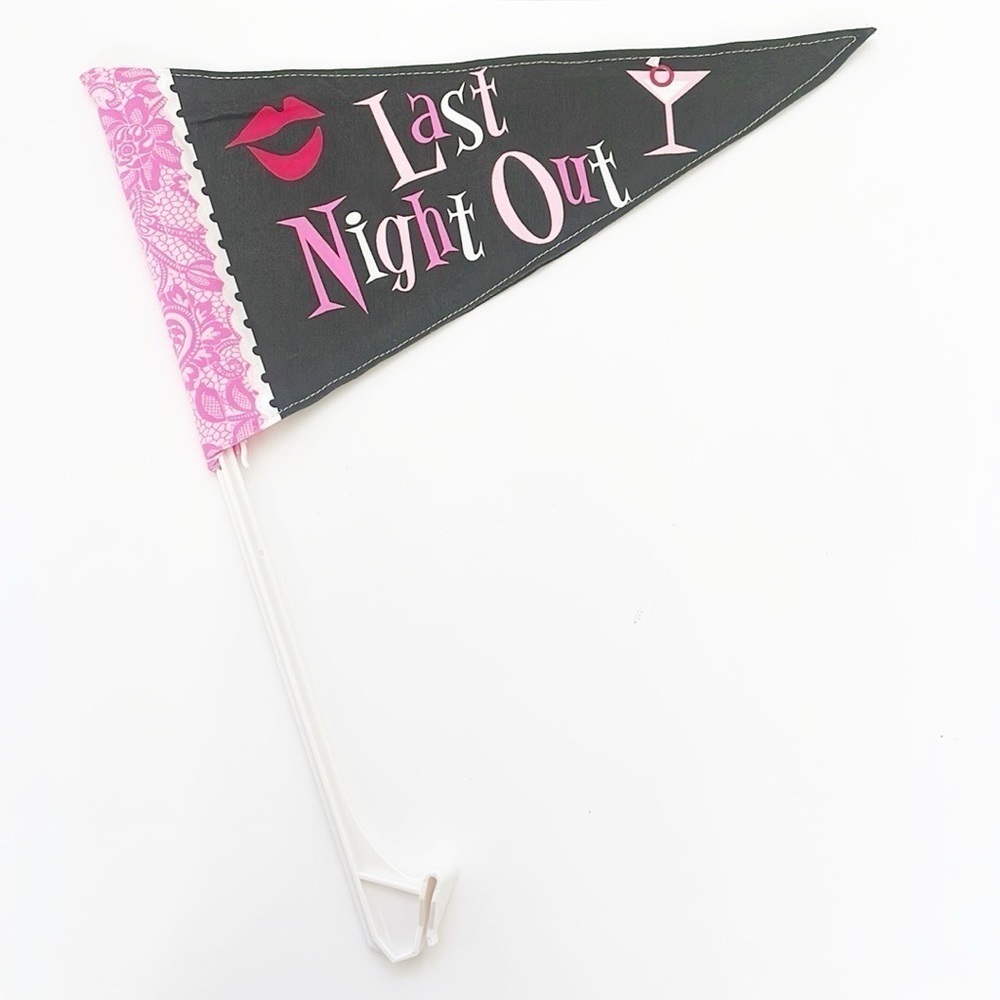 Last Night Out Bachelorette party car flag